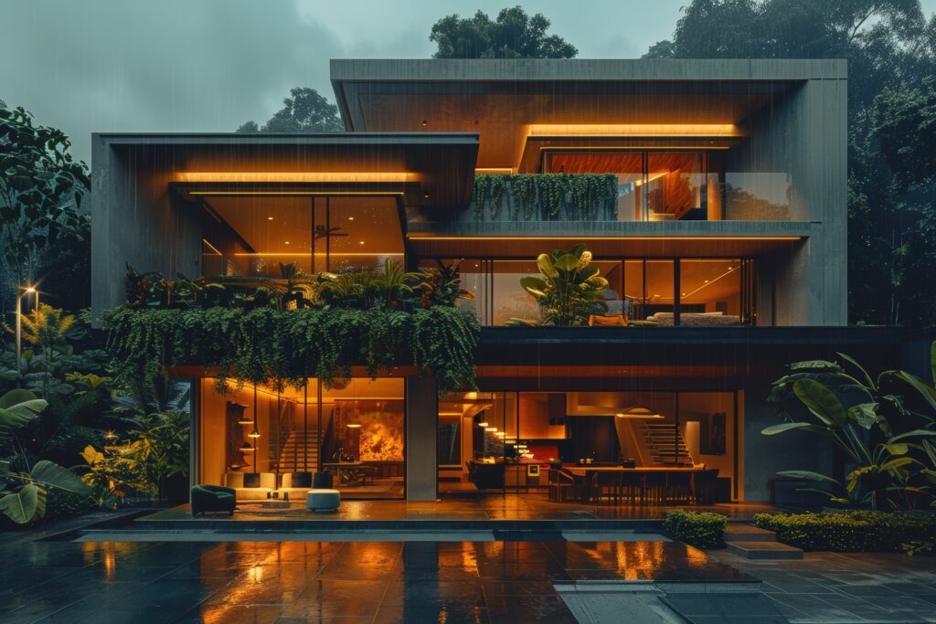 luxurious villa with modern architectural design